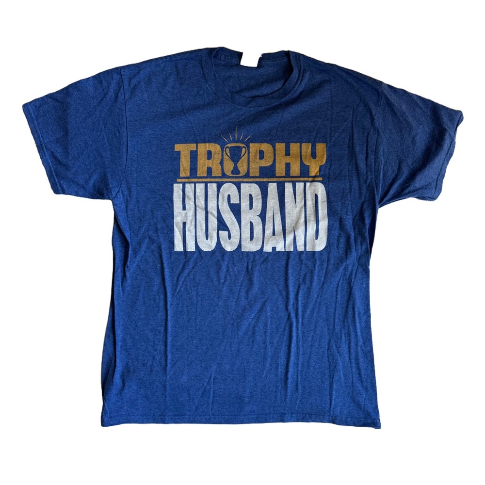 Men’s Blue and Gold Short Sleeve “Trophy Husband” Tee